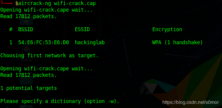 aircrack-ng爆破WiFi密码